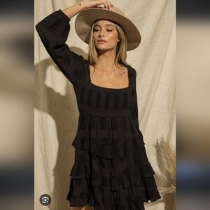 Baevely Black Long Sleeve Dress_Large